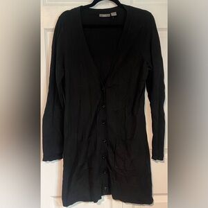 Kersh Essentials Black Long Button-Down Women’s Cardigan Sweater